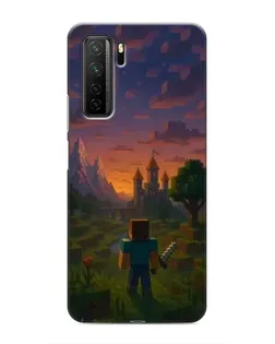 Чехол для Honor 30s с картинкой «Стив у башни»