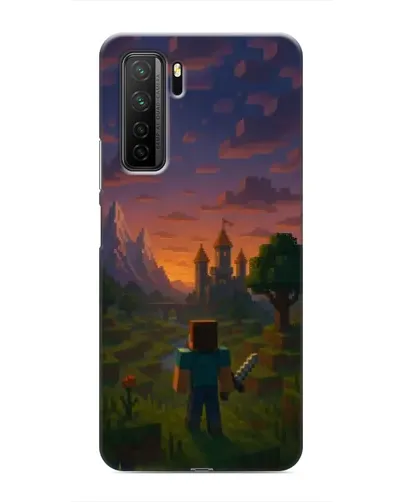 Чехол для Honor 30s с картинкой «Стив у башни» Чехол для Honor 30s с картинкой «Стив у башни»