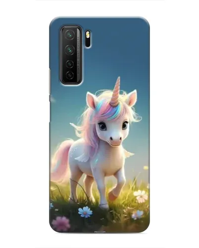 Чехол для Honor 30s с картинкой «Единорог на поляне»