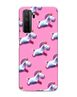 Чехол для Honor 30s с картинкой «Единороги на розовом»