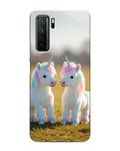 Чехол для Honor 30s с картинкой «Пара единорогов»