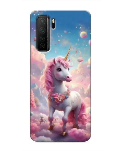 Чехол для Honor 30s с картинкой «Единорог среди облаков»