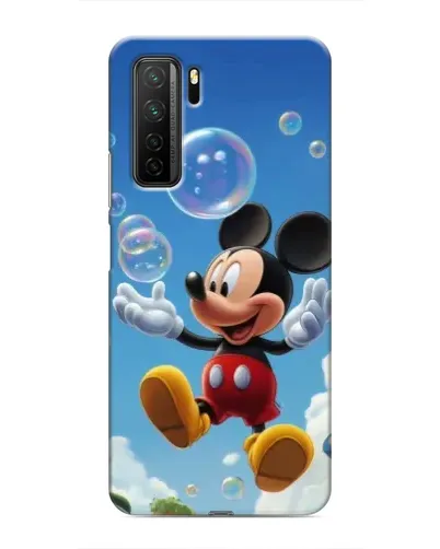 Чехол для Honor 30s с картинкой «Mickey и мыльные пузыри»