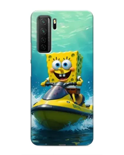 Чехол для Honor 30s с картинкой «Спанч Боб на гидроцикле»