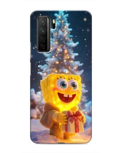 Чехол для Honor 30s с картинкой «Рождественский Спанч Боб»