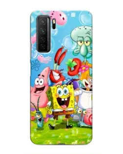 Чехол для Honor 30s с картинкой «Губка Боб и друзья»