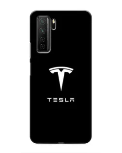Чохол для Honor 30s з картинкою «Tesla White Logo»