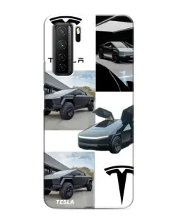 Чохол для Honor 30s з картинкою «Колаж Cybertruck Tesla»