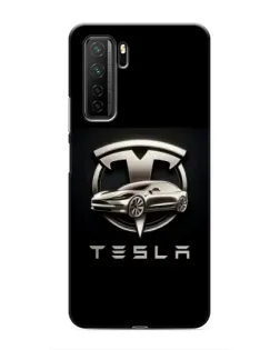 Чохол для Honor 30s з картинкою «Tesla — срібне авто»