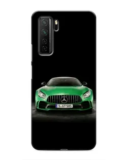 Чехол для Honor 30s с картинкой «Mercedes — неоновый лого»
