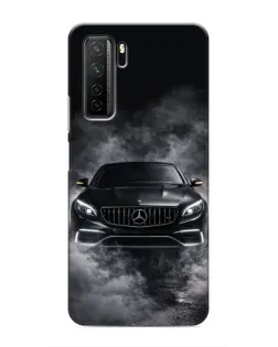 Чехол для Honor 30s с картинкой «Mercedes в дыму»