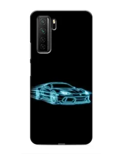 Чохол для Honor 30s з картинкою «Неоновий контур Lamborghini»