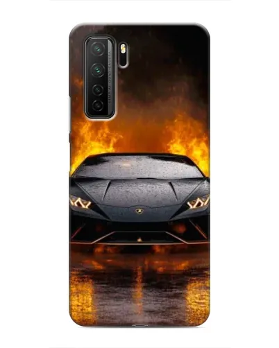 Чехол для Honor 30s с картинкой «Lamborghini в огне»