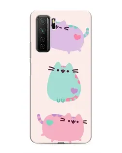Чехол для Honor 30s с картинкой «Pusheen трио»