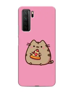 Чехол для Honor 30s с картинкой «Пушин с пиццей»