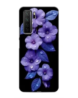 Чохол для Honor 30s з картинкою «Фіолетові квіти з росою»