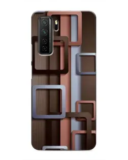 Чохол для Honor 30s з картинкою «Коричневі об'ємні квадрати»