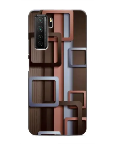 Чохол для Honor 30s з картинкою «Коричневі об'ємні квадрати»