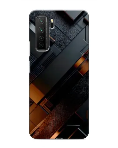 Чохол для Honor 30s з картинкою «Чорні геометричні блоки»