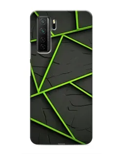 Чохол для Honor 30s з картинкою «Зелені геометричні лінії»