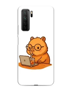Чохол для Honor 30s з картинкою «Капібара з ноутбуком»