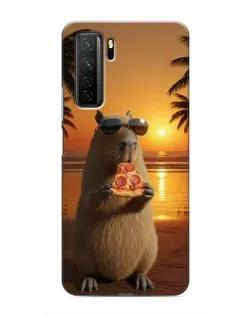 Чохол для Honor 30s з картинкою «Капібара з піцою»