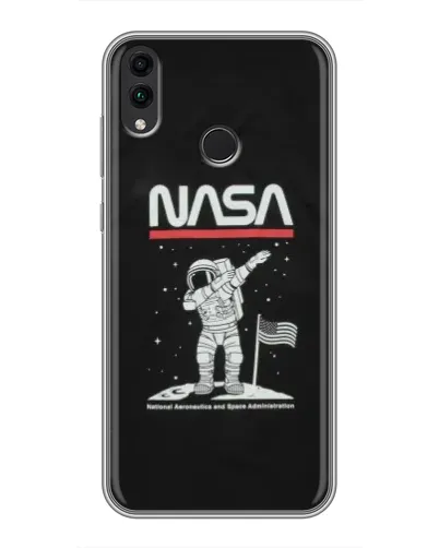 Чехол для Huawei Honor 8C с картинкой «NASA — шагаем по Луне»