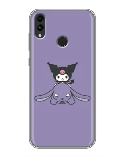 Чохол для Huawei Honor 8C з картинкою «Kuromi на ліловому фоні»