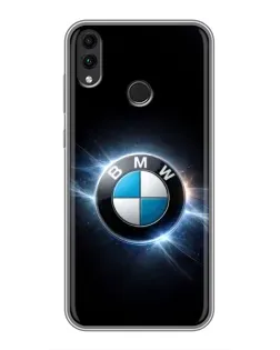Чохол для Huawei Honor 8C з картинкою «BMW — неонове сяйво»