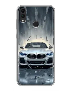 Чохол для Huawei Honor 8C з картинкою «BMW у світлі фар»