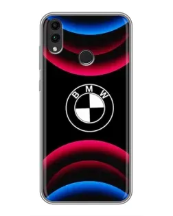 Чохол для Huawei Honor 8C з картинкою «Логотип BMW та неонові дуги»