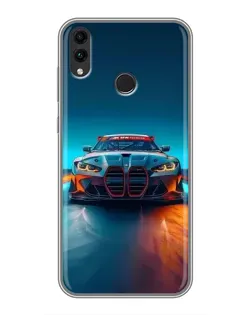 Чохол для Huawei Honor 8C з картинкою «BMW — вогні неону»