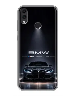Чохол для Huawei Honor 8C з картинкою «BMW крізь нічне місто»