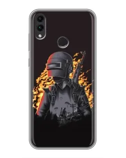 Чохол для Huawei Honor 8C з картинкою «PUBG — вогняний силует»