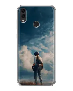Чохол для Huawei Honor 8C з картинкою «Герой PUBG на скелі»