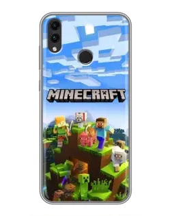 Чехол для Huawei Honor 8C с картинкой «Minecraft классический мир»