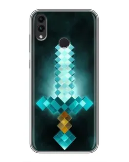 Чехол для Huawei Honor 8C с картинкой «Алмазный меч неон»