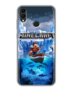 Чехол для Huawei Honor 8C с картинкой «Minecraft ледяной мир»