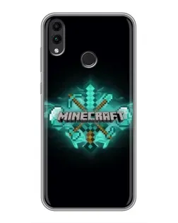Чехол для Huawei Honor 8C с картинкой «Minecraft Diamond лого»