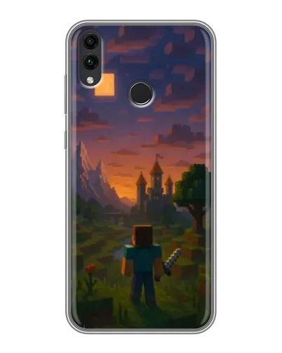 Чехол для Huawei Honor 8C с картинкой «Стив у башни» Чехол для Huawei Honor 8C с картинкой «Стив у башни»