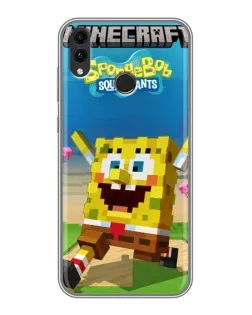 Чехол для Huawei Honor 8C с картинкой «Губка Боб Minecraft» Чехол для Huawei Honor 8C с картинкой «Губка Боб Minecraft»