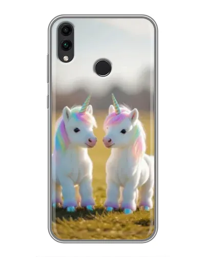 Чехол для Huawei Honor 8C с картинкой «Пара единорогов»