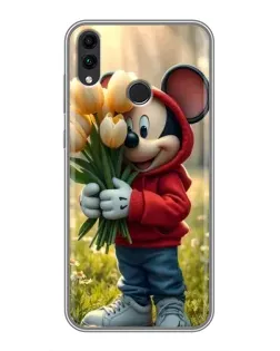 Чехол для Huawei Honor 8C с картинкой «Микки с тюльпанами» Чехол для Huawei Honor 8C с картинкой «Микки с тюльпанами»