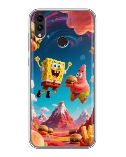 Чехол для Huawei Honor 8C с картинкой «Космический фастфуд» Чехол для Huawei Honor 8C с картинкой «Космический фастфуд»