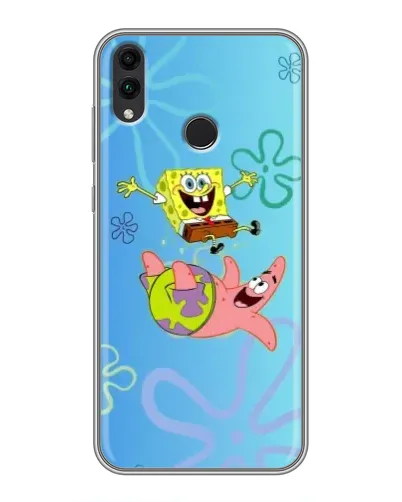 Чехол для Huawei Honor 8C с картинкой «Спанч Боб и Патрик»