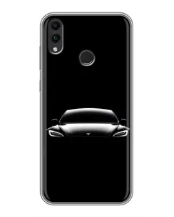 Чохол для Huawei Honor 8C з картинкою «Фари Tesla Night»