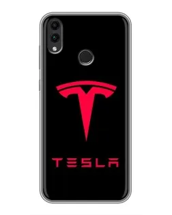 Чохол для Huawei Honor 8C з картинкою «Tesla Red Logo»