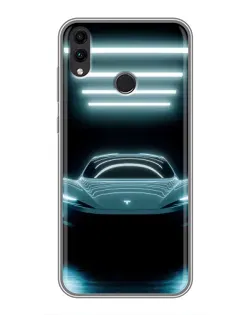 Чохол для Huawei Honor 8C з картинкою «Tesla в неоні»