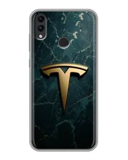 Чохол для Huawei Honor 8C з картинкою «Мармурова Tesla Gold»