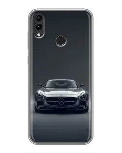 Чехол для Huawei Honor 8C с картинкой «Mercedes на черном»